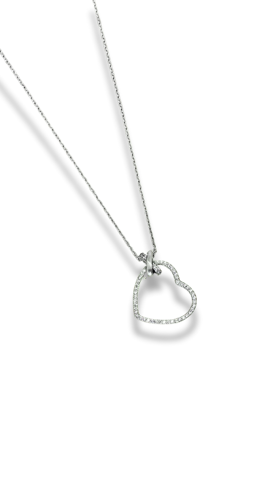 CADENA CORAZON PANDO PLATA