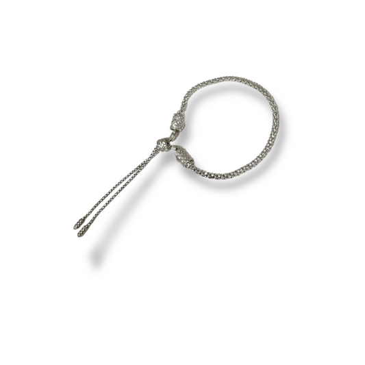 PULSERA LAZO BROCHE SILICONA PLATA