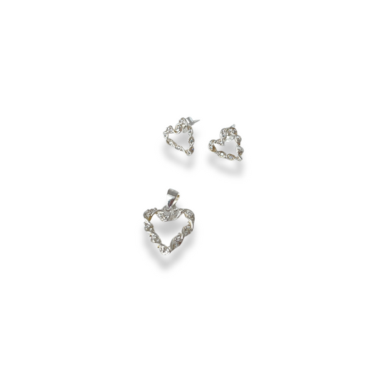 ADEREZO CORAZÓN TRENZADO PLATA