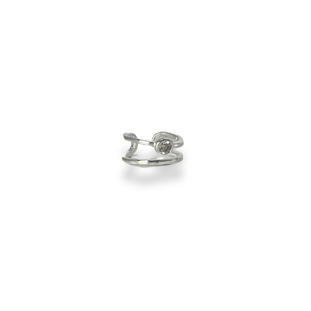 MINI EARCUFF PUNTO CIRCON PLATA