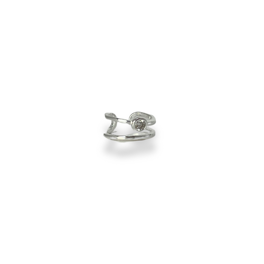MINI EARCUFF PUNTO CIRCON PLATA
